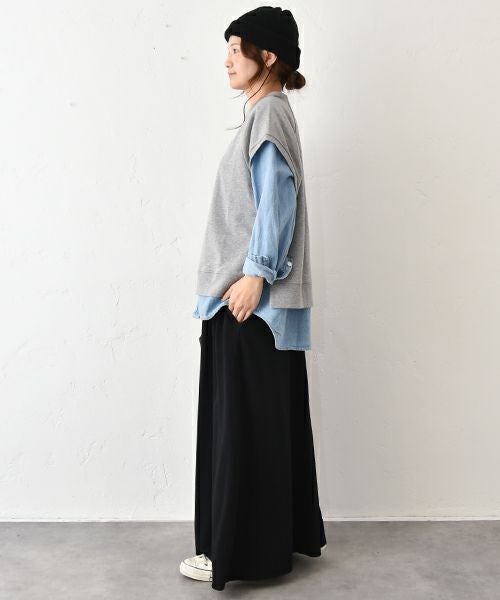 her.｜ミニ裏毛スリット入ベスト [[325073]][C]