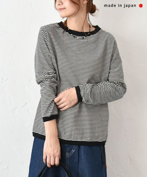 and quarter｜10分袖ボーダーカットソー [[MA-054]][C]