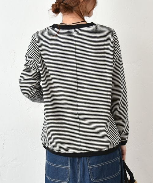 and quarter｜10分袖ボーダーカットソー [[MA-054]][C]