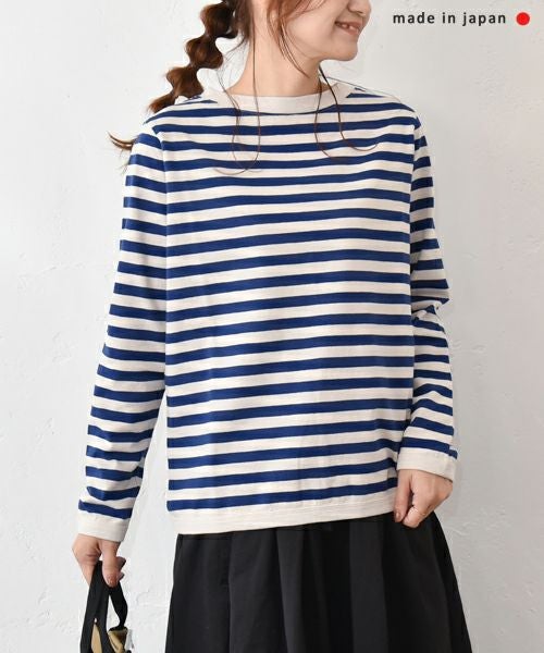 and quarter｜10分袖ボーダーカットソー [[MA-054]][C]