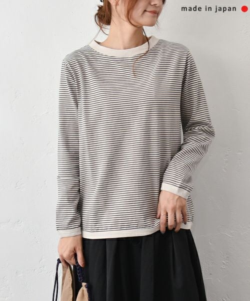 and quarter｜10分袖ボーダーカットソー [[MA-054]][C]