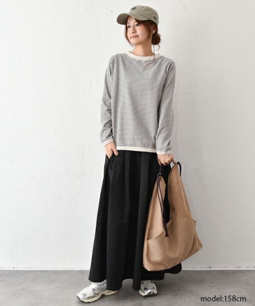 and quarter｜10分袖ボーダーカットソー [[MA-054]][C]