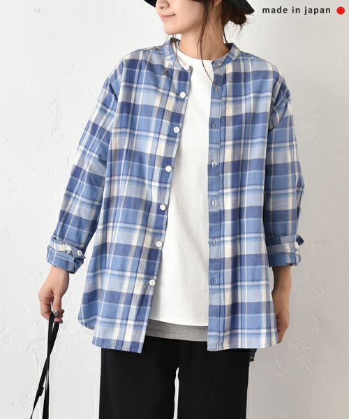 her.｜バンドカラーチェックシャツ [[CE3SH230802E]][C]