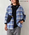 her.｜バンドカラーチェックシャツ [[CE3SH230802E]][C]