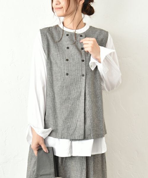 SUN VALLEY｜綿麻千鳥ベスト [[SK6037252]][C]