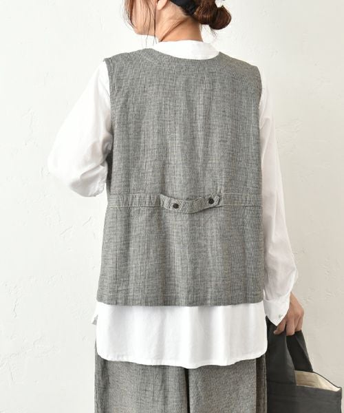 SUN VALLEY｜綿麻千鳥ベスト [[SK6037252]][C]