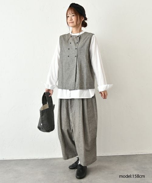 SUN VALLEY｜綿麻千鳥ベスト [[SK6037252]][C]