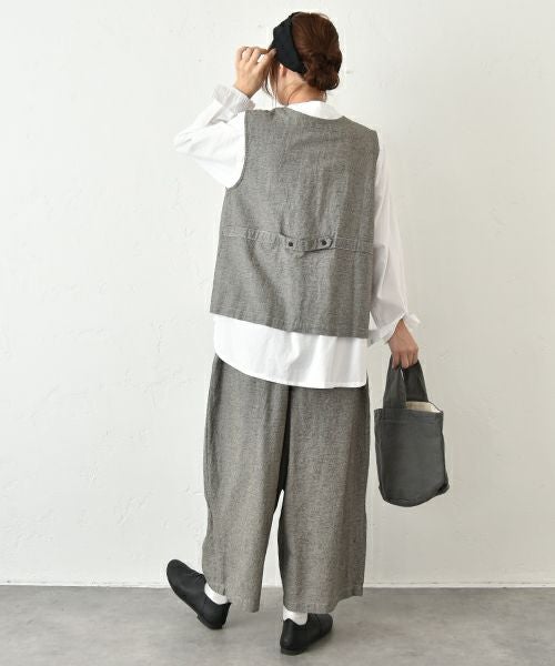 SUN VALLEY｜綿麻千鳥ベスト [[SK6037252]][C]