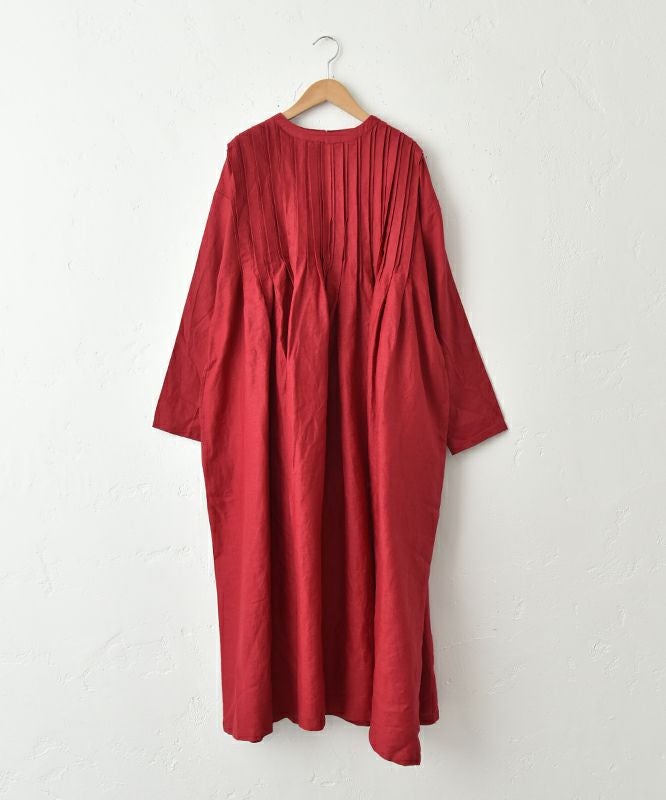  08Mab｜14番手リネンピンタックワンピース [[CF-825HF1224]][C]