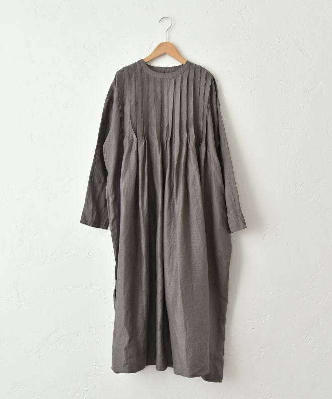  08Mab｜14番手リネンピンタックワンピース [[CF-825HF1224]][C]