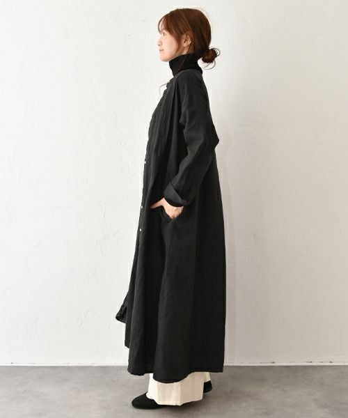 08Mab｜9番手リネンワイドピンタックワンピース [[CF-825HF1247]][C]