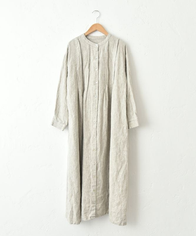 08Mab｜9番手リネンワイドピンタックワンピース [[CF-825HF1247]][C]