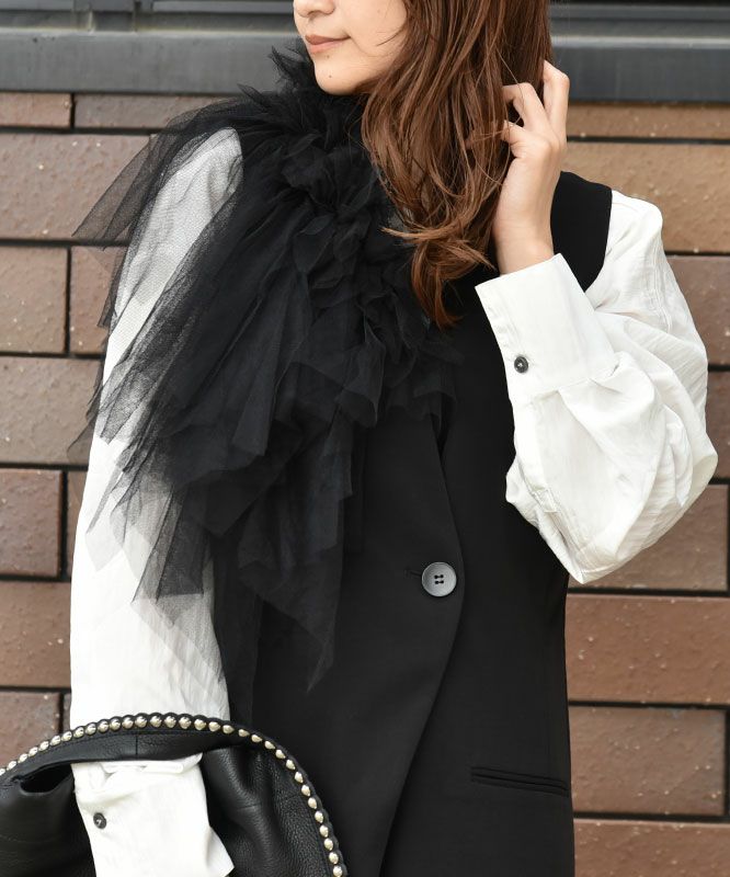 HUMS｜ピン付チュールストール [[C-5106]][C]