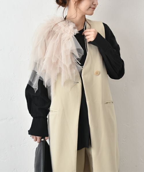 HUMS｜ピン付チュールストール [[C-5106]][C]