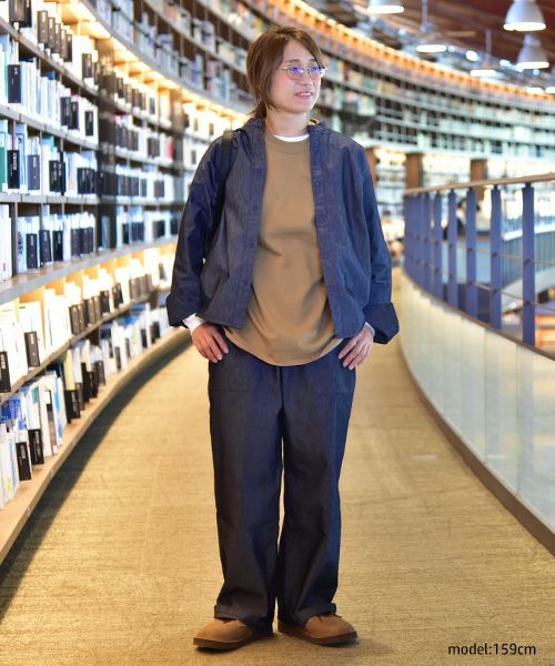 her.｜コットンナイロンデニムノーカラージャケット [[CE3JK250806]][C]