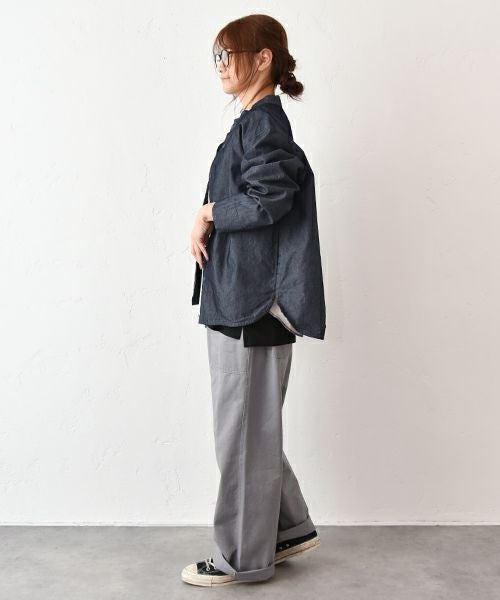 her.｜コットンナイロンデニムノーカラージャケット [[CE3JK250806]][C]