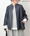 her.｜コットンナイロンデニムノーカラージャケット [[CE3JK250806]][C]