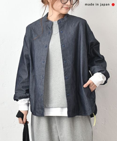 her.｜コットンナイロンデニムノーカラージャケット [[CE3JK250806]][C]