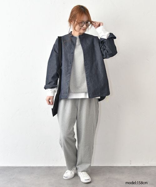 her.｜コットンナイロンデニムノーカラージャケット [[CE3JK250806]][C]