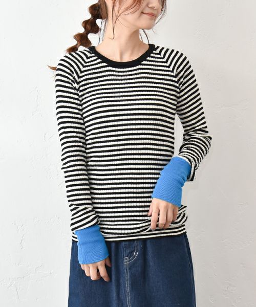 IN THE MARKET｜袖口切替テレコクルーインナー [[08092]][C]