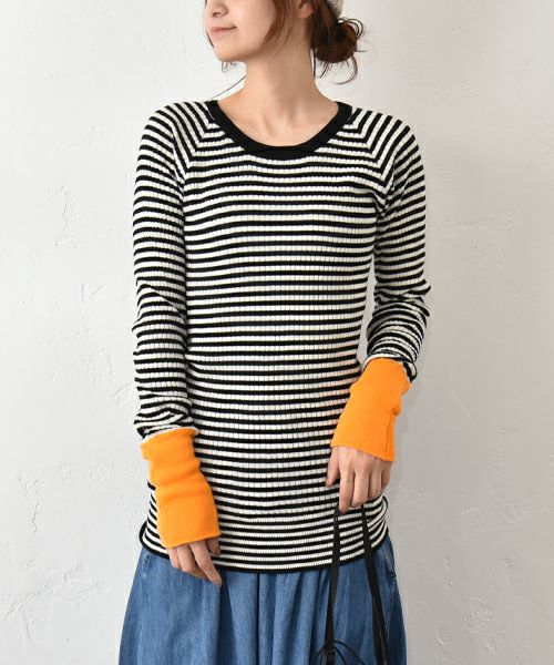 IN THE MARKET｜袖口切替テレコクルーインナー [[08092]][C]