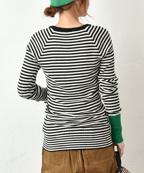 IN THE MARKET｜袖口切替テレコクルーインナー [[08092]][C]