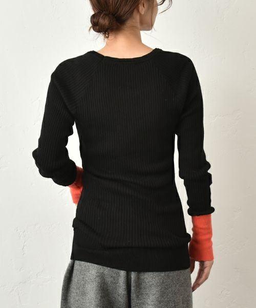 HUMS｜袖口切替テレコクルーインナー [[08093]][C]