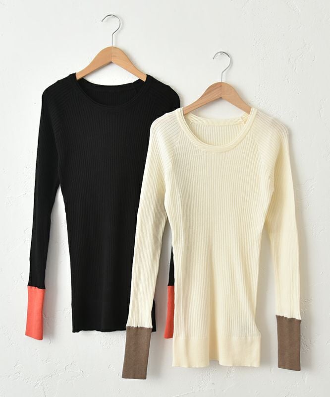 HUMS｜袖口切替テレコクルーインナー [[08093]][C]