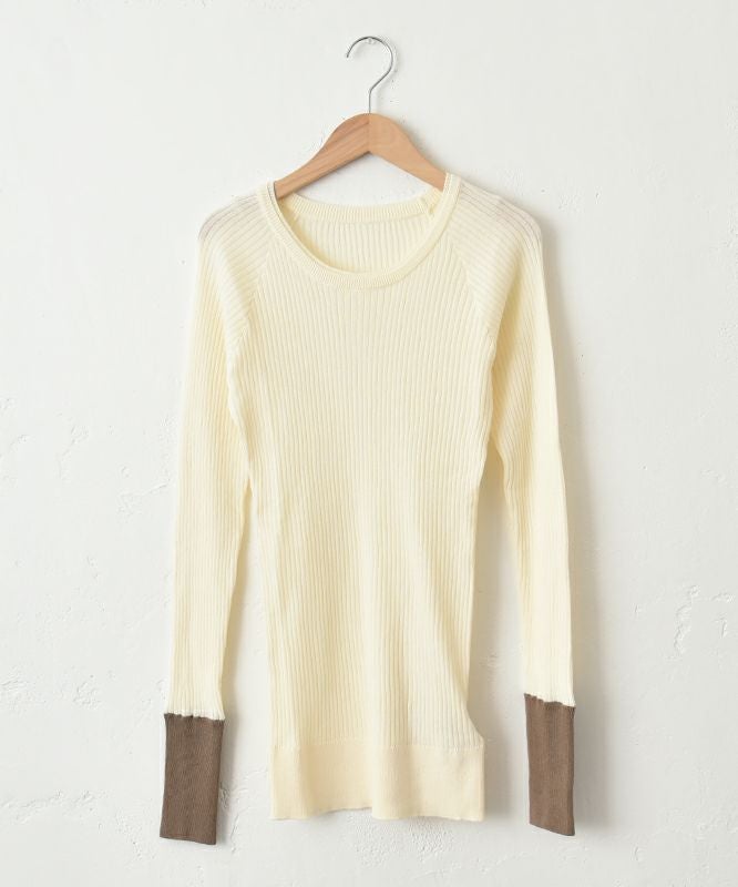 HUMS｜袖口切替テレコクルーインナー [[08093]][C]