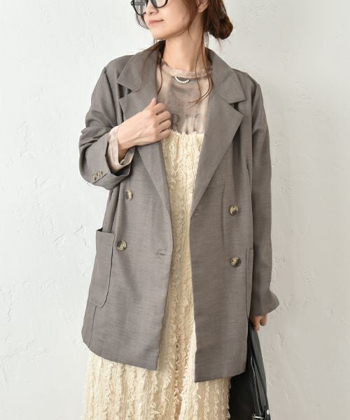 HUMS｜バックリボンダブルジャケット [[RNK-2596]][C]