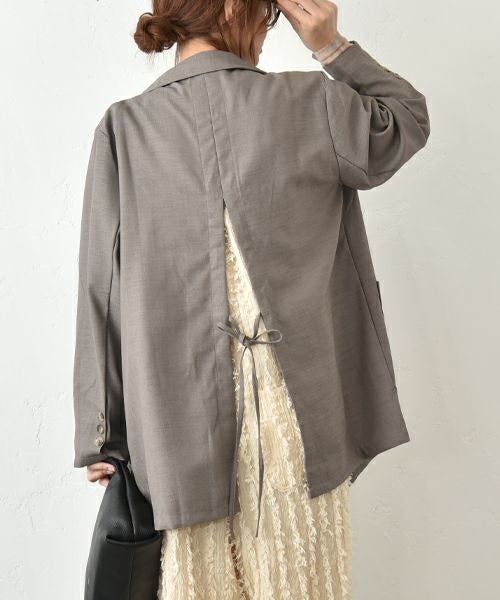 HUMS｜バックリボンダブルジャケット [[RNK-2596]][C]