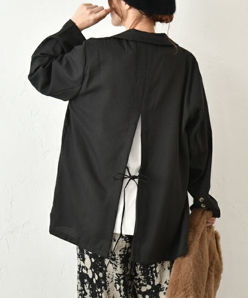 HUMS｜バックリボンダブルジャケット [[RNK-2596]][C]