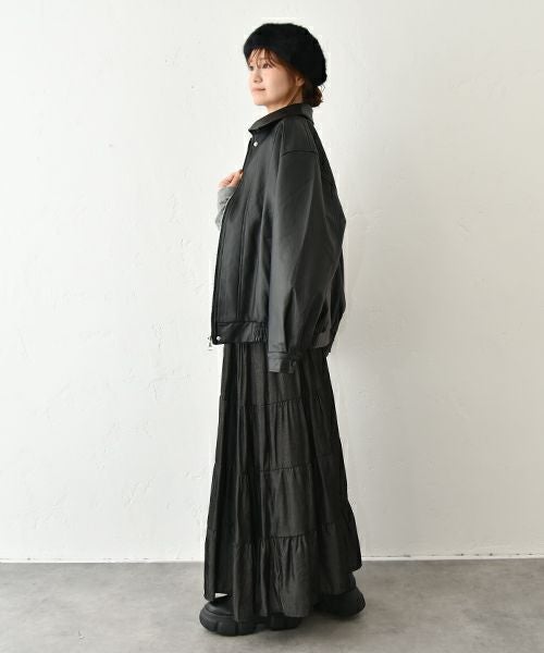 HUMS｜レザー風ブルゾン [[410352]][C]