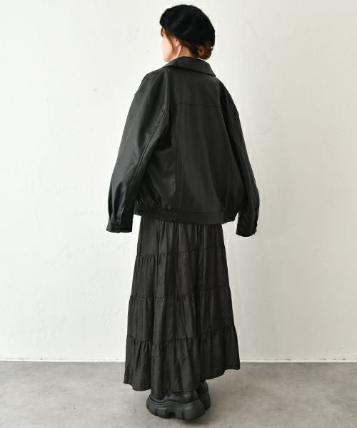 HUMS｜レザー風ブルゾン [[410352]][C]