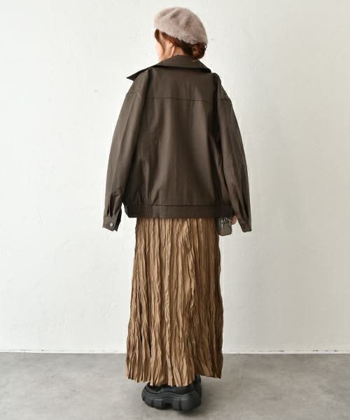 HUMS｜レザー風ブルゾン [[410352]][C]