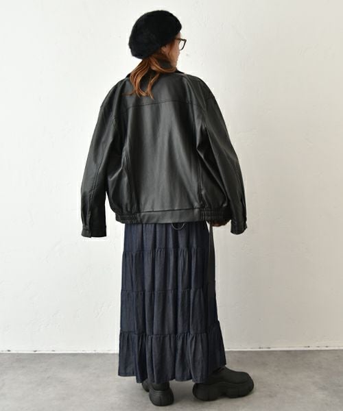 HUMS｜レザー風ブルゾン [[410352]][C]