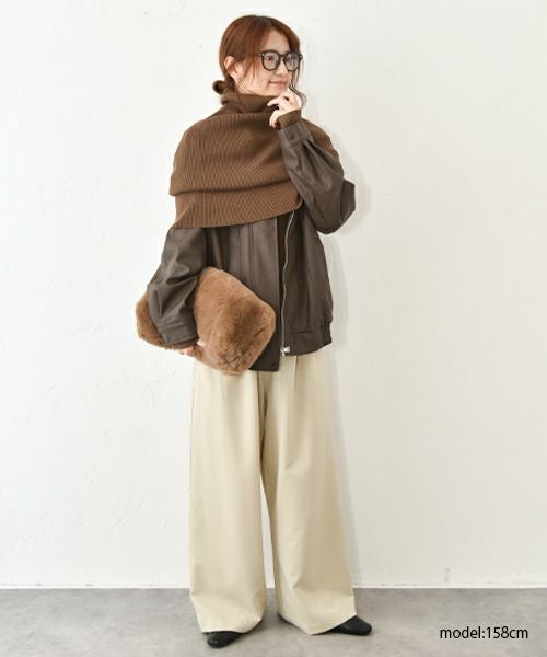 HUMS｜レザー風ブルゾン [[410352]][C]