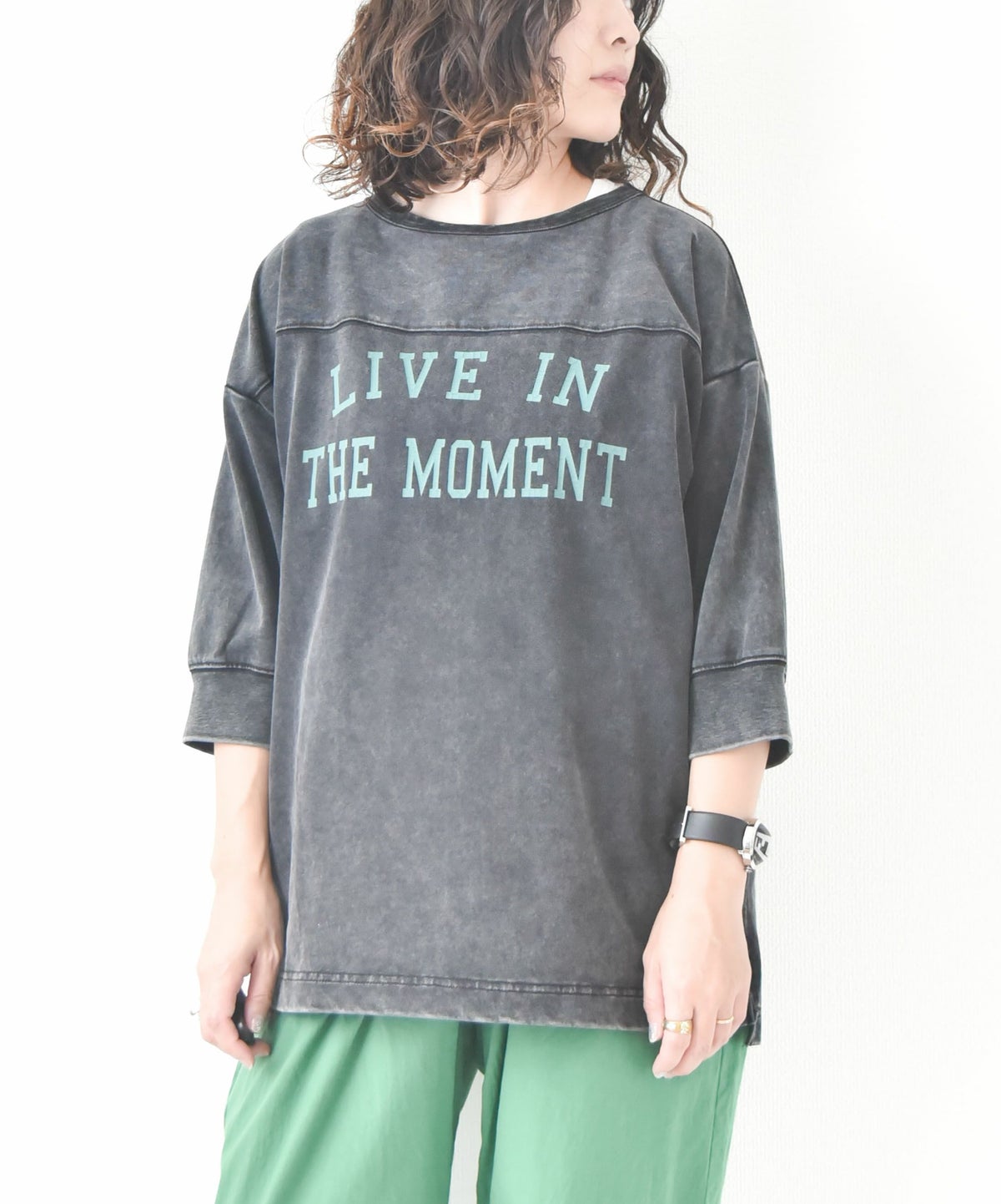 day　standard｜ピグメント加工　七分袖Tee [[d-c-007]][D]