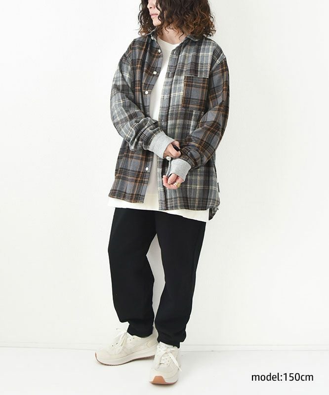 ジムマスター｜2WAY ショールカラー　チェックネルシャツ [[G433755]][D]