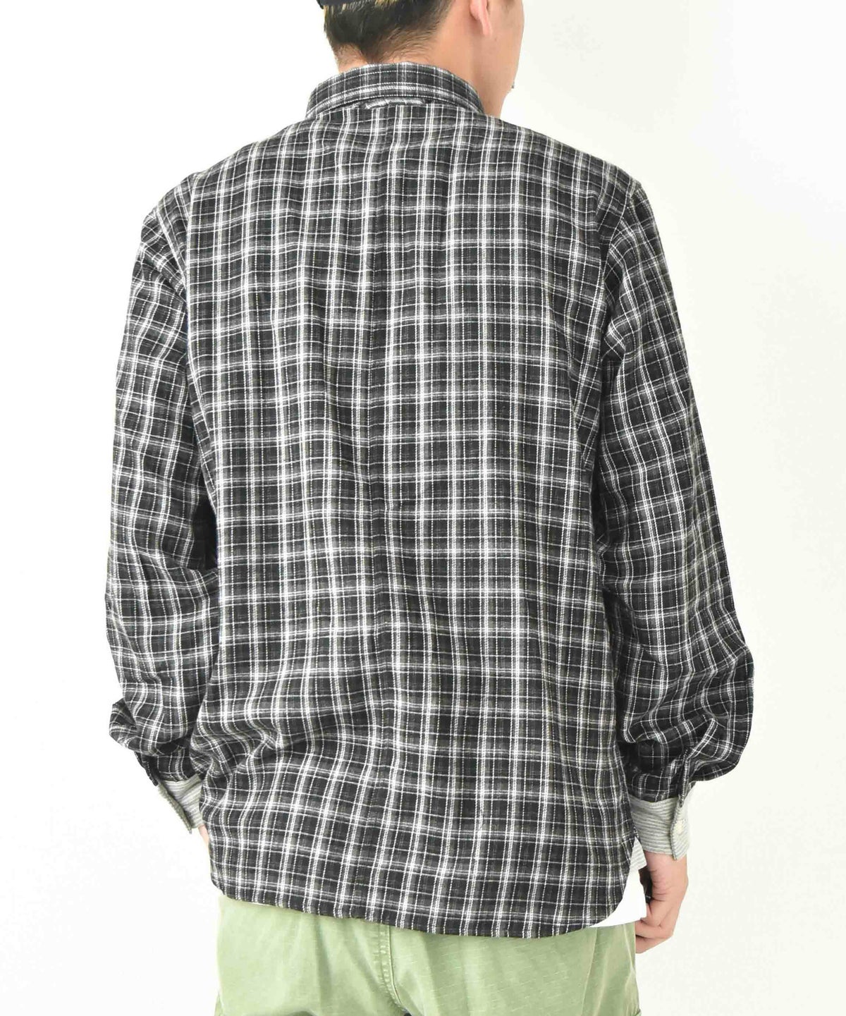 ジムマスター｜2WAY ショールカラー　チェックネルシャツ [[G433755]][D]