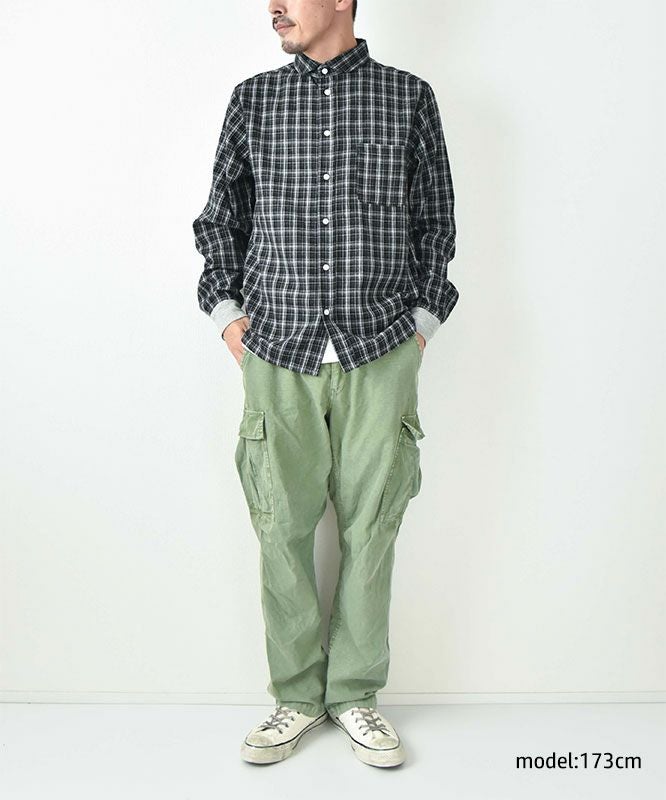 ジムマスター｜2WAY ショールカラー　チェックネルシャツ [[G433755]][D]