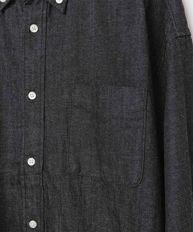 Audience｜「備後」8オンス ムラデニムボタンダウンボクシーAライン長袖シャツ [[AUD6663]][D]