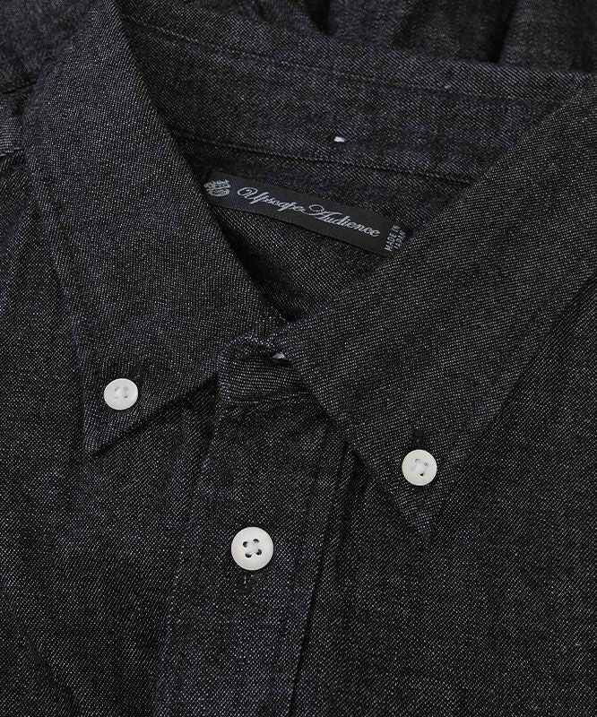 Audience｜「備後」8オンス ムラデニムボタンダウンボクシーAライン長袖シャツ [[AUD6663]][D]