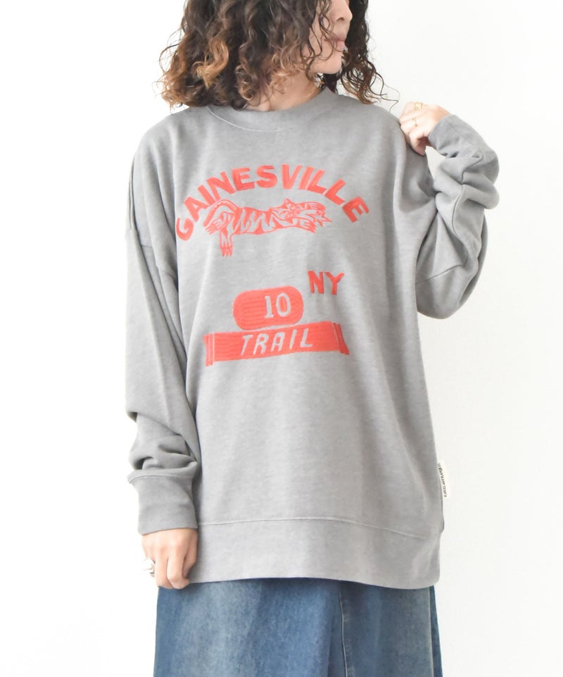 KAKELA&TRANQUIL｜ロングクルーカレッジ刺繍 [[12507-299-10]][D]