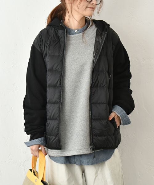 TAION｜Wジップフロントダウンフーディ＋スウェットスリーブ [[TAION-106WZSW]][C]