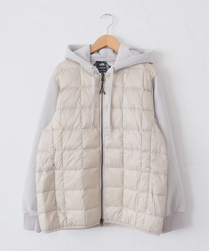 TAION｜Wジップフロントダウンフーディ＋スウェットスリーブ [[TAION-106WZSW]][C]