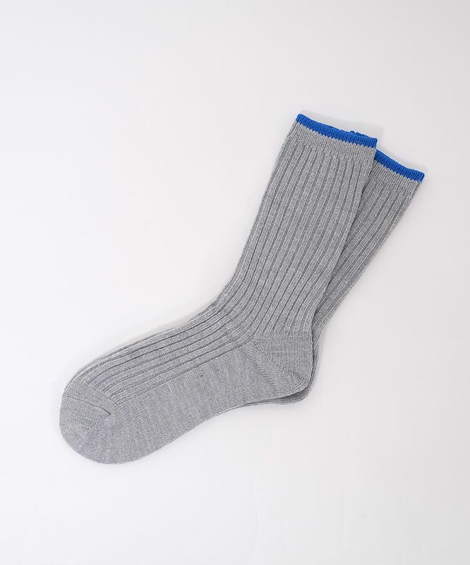 アラジン｜ウール混トップカラー ローゲージリブ クルーソックス [[t41038]][C]