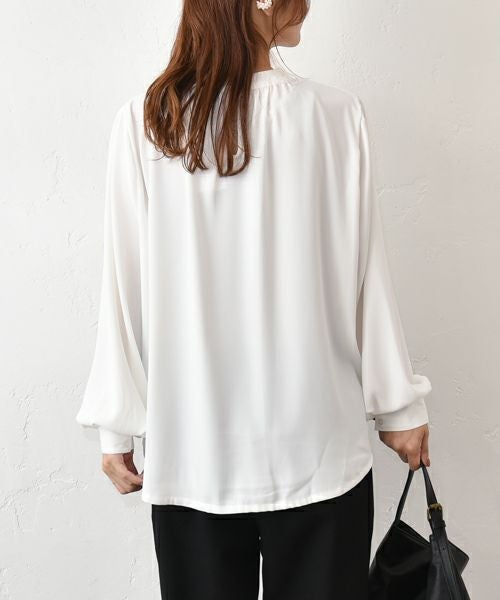 No18｜パウダーサテンストレッチギャザープルオーバー [[MA-32018]][C]