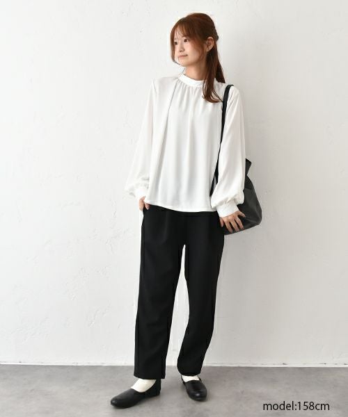 No18｜パウダーサテンストレッチギャザープルオーバー [[MA-32018]][C]