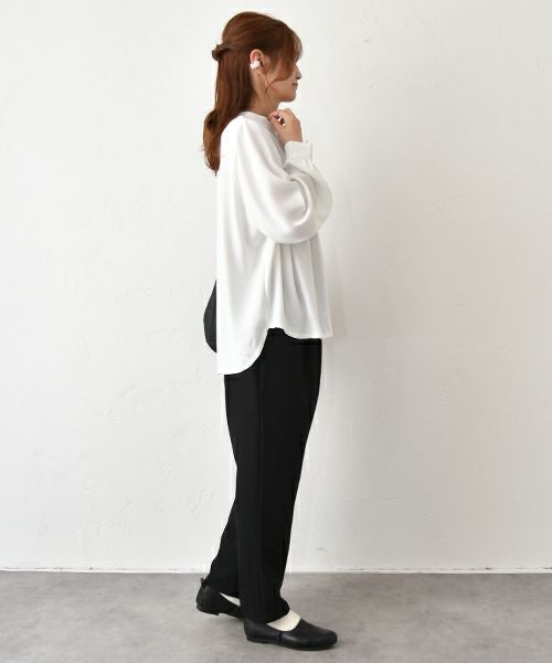 No18｜パウダーサテンストレッチギャザープルオーバー [[MA-32018]][C]